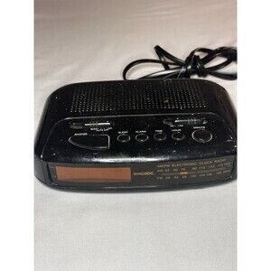 Windsor 2480 Digital Alarm Clock Radio AM/FM Black 1995 Tested Read Parts